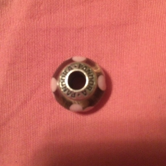 Pink Flower Murano Pandora Charm RARE