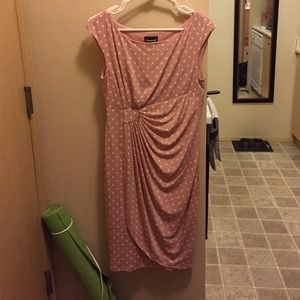 Pink polka dot work dress