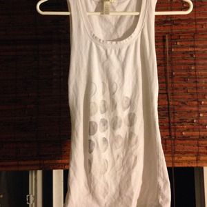White Moon print tank top