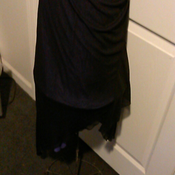 Purple/black mesh One Shoulder Dress - Picture 2 of 4