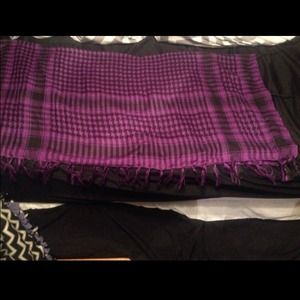 purple and black scarf