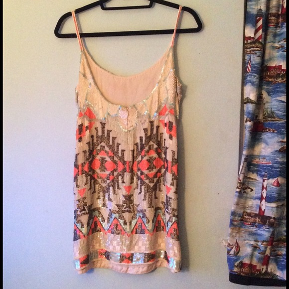 All Saints Spitalfields Aztec Sequin Dress - Picture 2 of 4