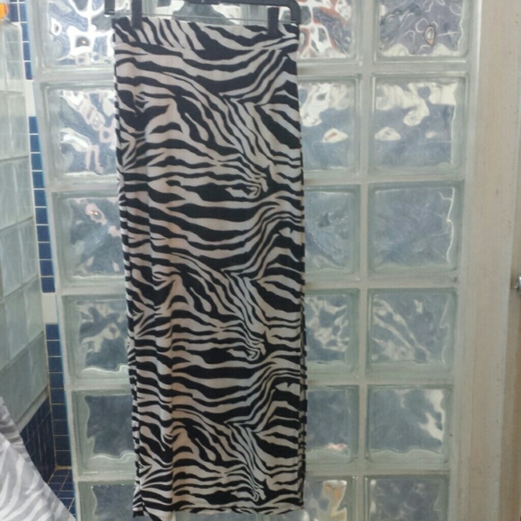 Floor Length Zebra Print Skirt [Charlotte Russe]