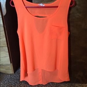 Orange tank with gold buttons down the back