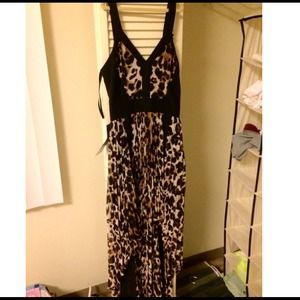 Leopard high low dress