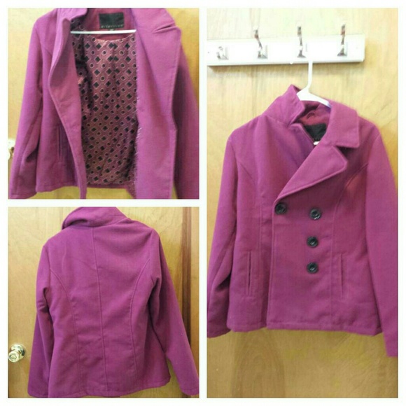 Magenta pea coat