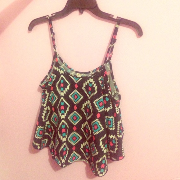 Flowy Aztec Crop Top