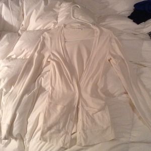 White, button up cardigan with pockets