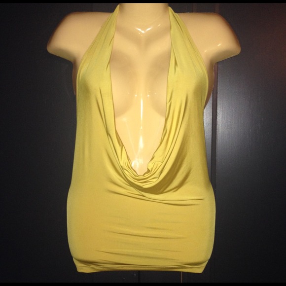 Mustard Yellow Deep Plunge Top 💕MAKE ME AN OFFER!