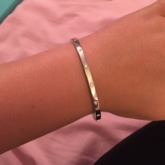 Fossil- Silver metal bracelet with stones!