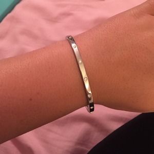 Fossil- Silver metal bracelet with stones!