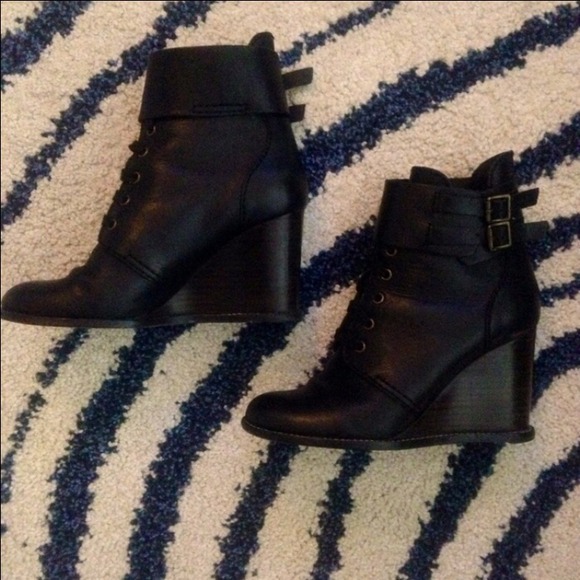 See by Chloé Lace-up Ankle Wedge Boots