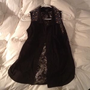 Button up, collared, tank