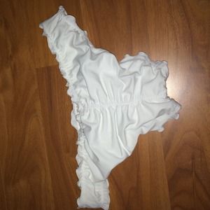 VS pink ruffled cheeky swim suit bottoms