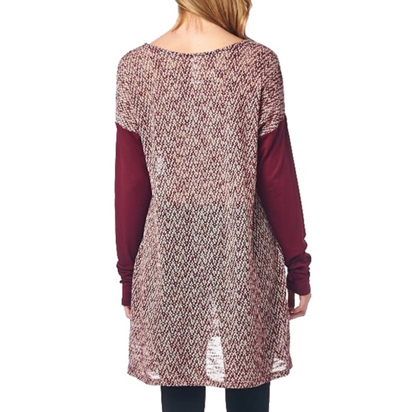 The DANNY chevron top - BURGUNDY - Picture 3 of 4