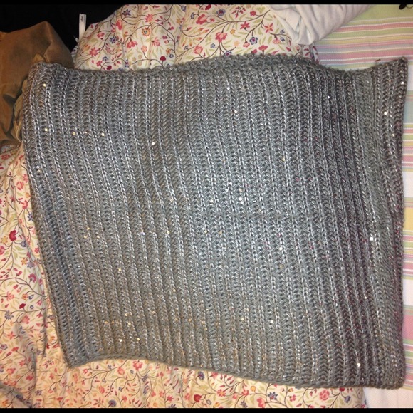 Grey sparkly new and soft circle scarf