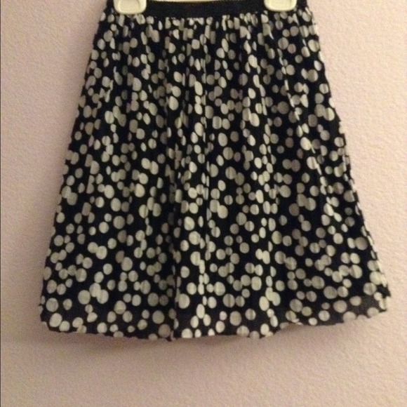 Black and white polka dotted skirt