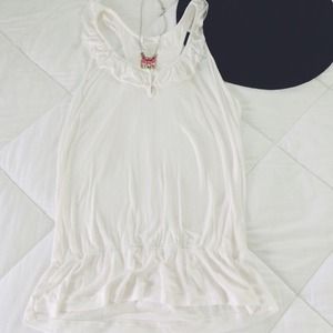 SALE! Charlotte Russe White Ruffle Tank