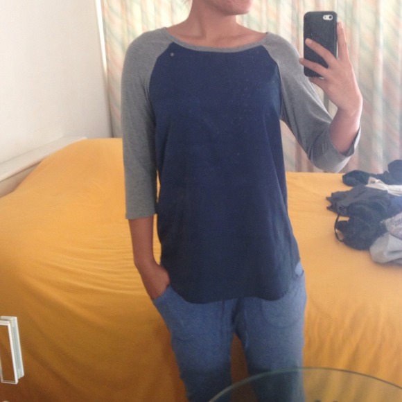 Navy blue baseball tee material stylish