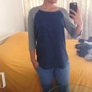 Navy blue baseball tee material stylish