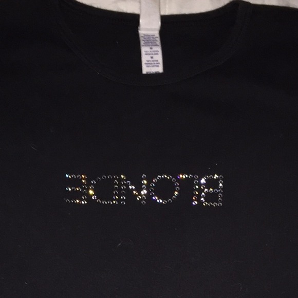 ✨BLONDE✨ upside-down shirt! Bling rhinestone