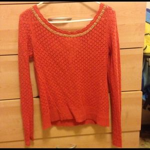 Orange embellished sweater Free People warm classy