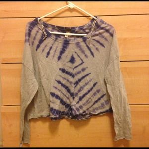 Purple Grey crop tye dye sweater top free people