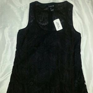 Black floral lace top