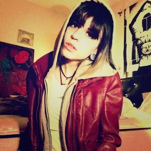 Obey Leather Hoodie Jacket Red/Grey S!