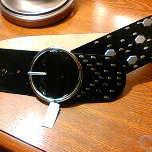 WHBM Black Studded Belt