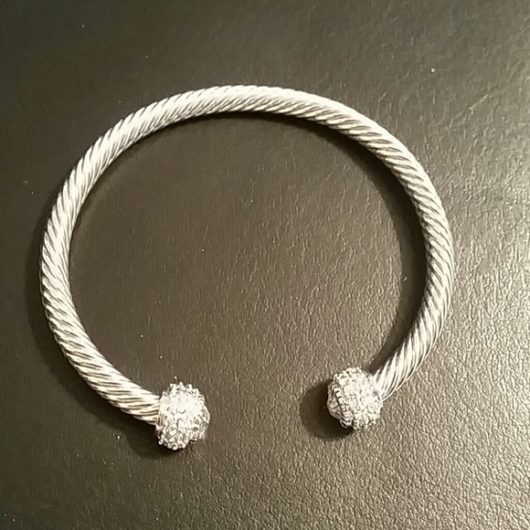 Sterling silver and Rhinestone Bangle