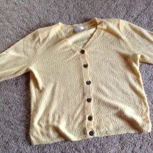 Yellow 3/4 sleeve cardigan