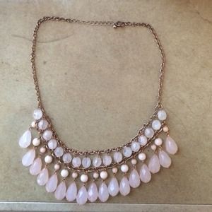 Pink Tear Drop Statement Necklace