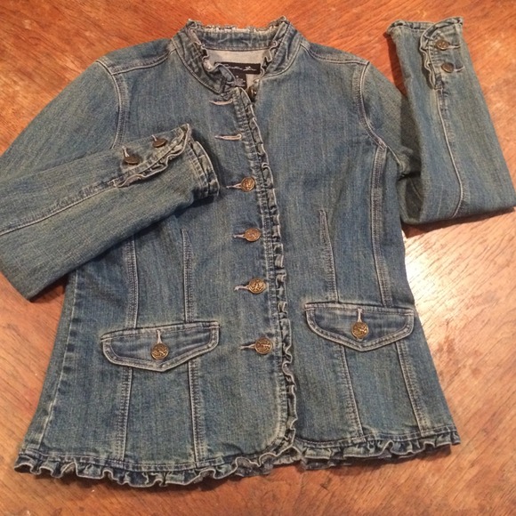 Jackets & Blazers - Denim Ruffled Button Down Jacket**Reduced**