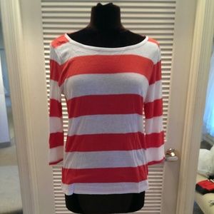 Striped orange and white shirt