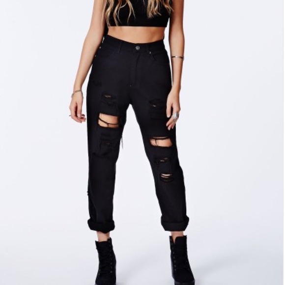 Denim - Ripped Mom Jeans