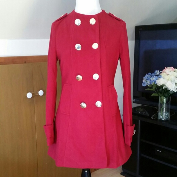 Red Double Breasted Coat