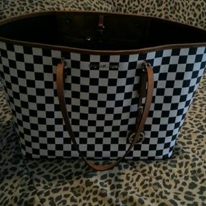 Blue/White Checkered Board MK Tote