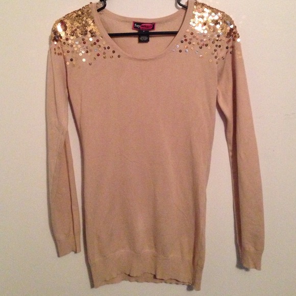 Long Shirt with Gold Sequins