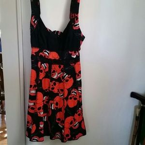 ***SOLD***** Shrine skull, rockabilly dress size L