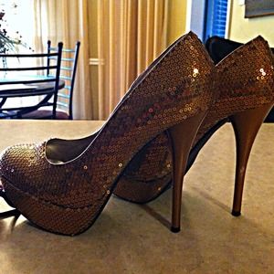 Sequin Brown Heels!