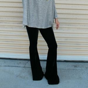 Black velvet bell bottoms