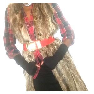 Long Vintage Fur Vest