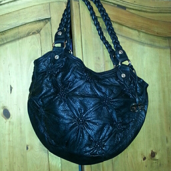 Black leather bag