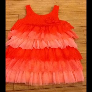Tri colored tier ruffle dress