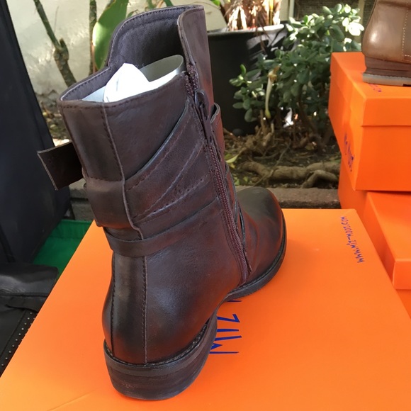 NWT Miz Mooz Bailey Brown Leather Ankle Boots sz 6 - Picture 6 of 8