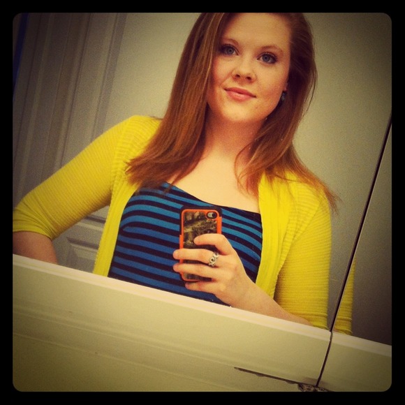 Yellow cardigan