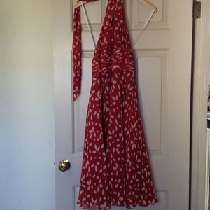 Gorgeous retro red silk party dress