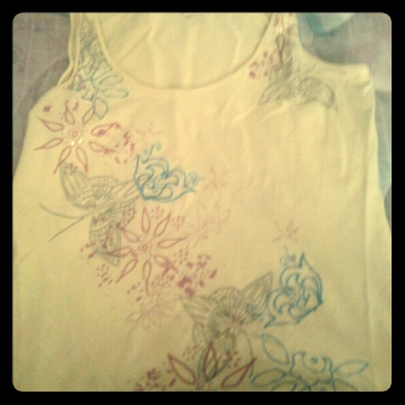 Yellow designed crop top