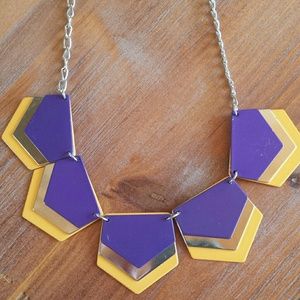 Purple and yellow statement necklace set LSU!